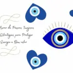 Caneca panoramica mistica olho grego azul e branco