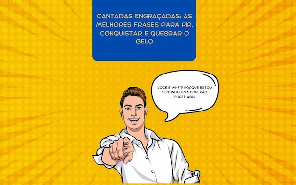 Cantadas Engraçadas: Como Conquistar com Humor e Carisma 1 Post para Instagram Engracado Colorido Dia do Programador Amarelo Azul Branco