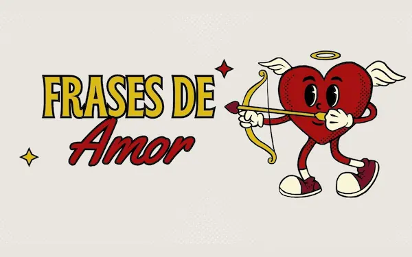 Red and Yellow Illustrative Retro Cartoon Mascot Hearts Valentines Day Message Presentation