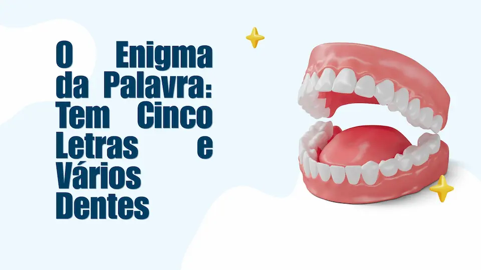 O Enigma da Palavra: Tem Cinco Letras e Vários Dentes 1 Blue Illustrative 3D Dental Training Pre Test Presentation